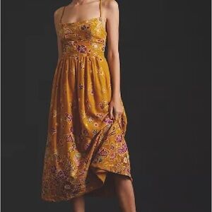 ANTHROPOLOGIE EMBROIDERED DRESS SIZE 14